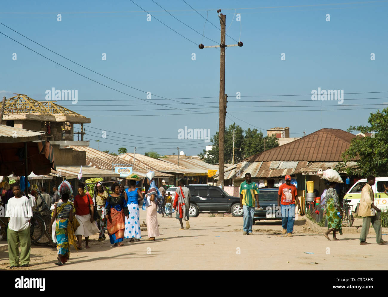 Busy market area in Dodoma Tanzania Stock Photo