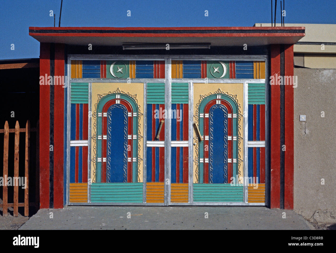 Painted Metal Doors, Dubai, United Arab Emirates, UAE Stock Photo Alamy