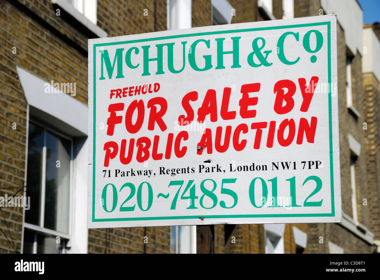 For Sale by Public Auction sign outside a house Stock Photo Alamy