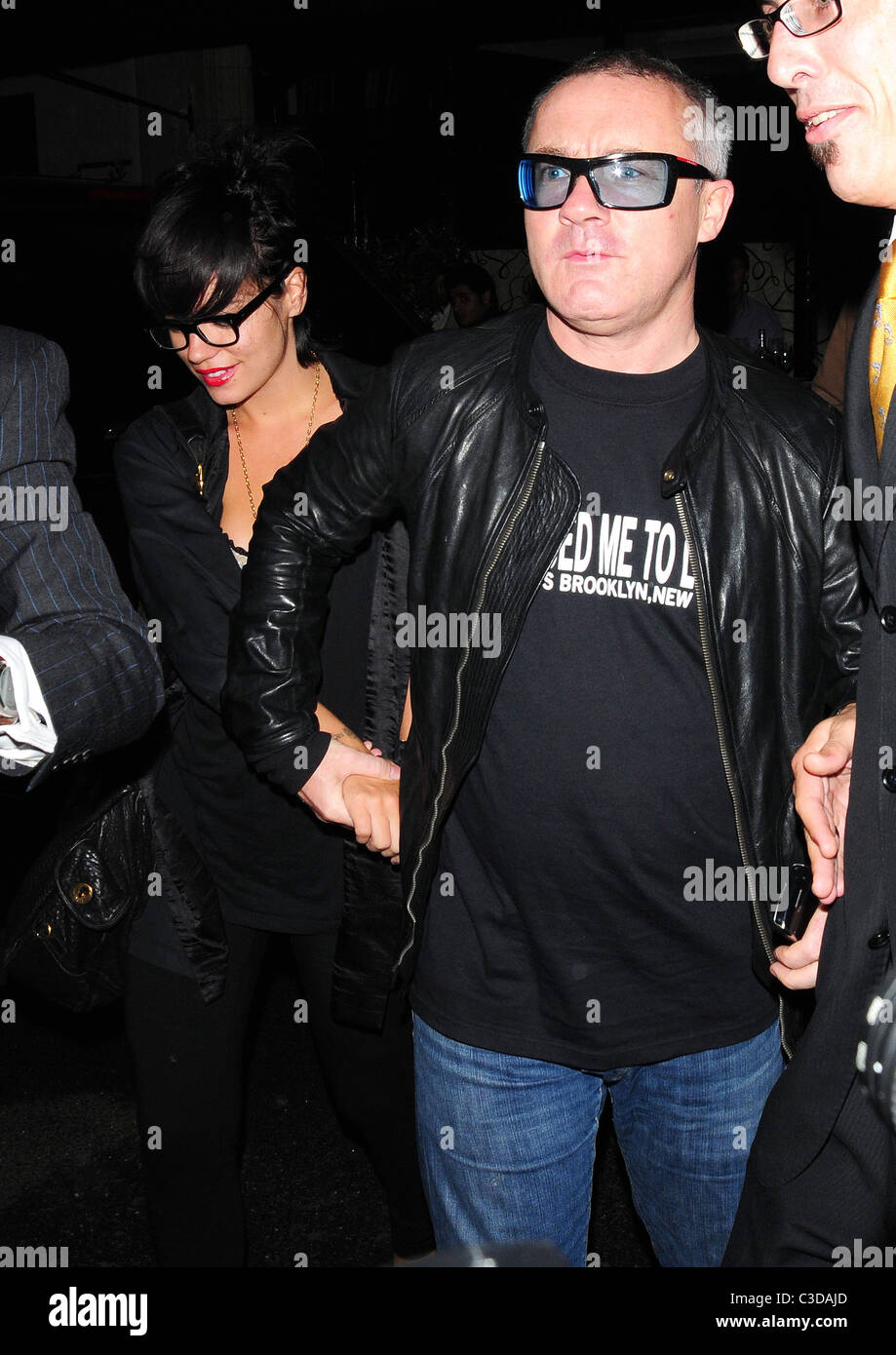 Damien Hirst and Lily Allen leaving Scotts restaurant London, England