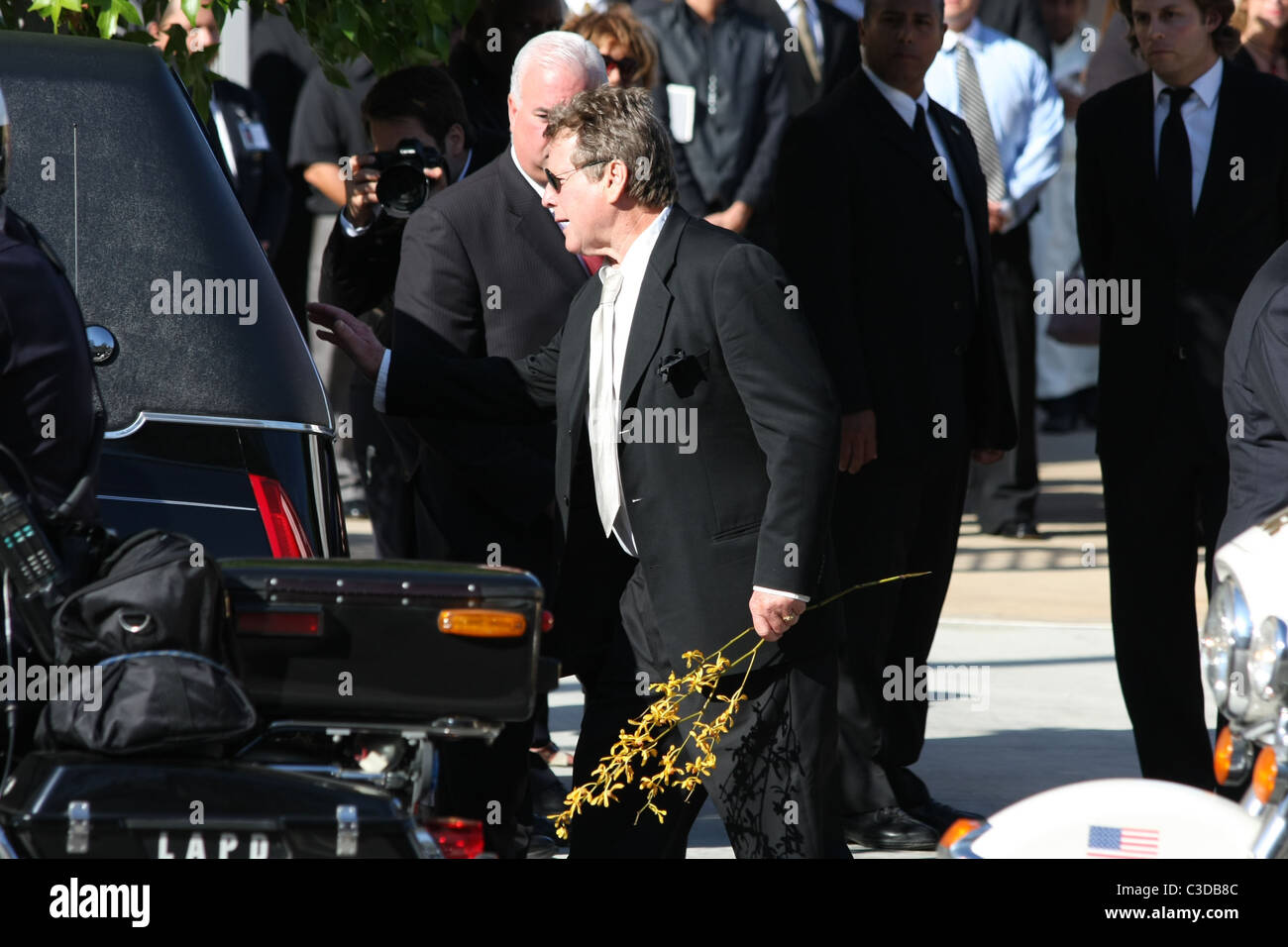 Ryan O'Neal attends the funeral service for actress Farrah Fawcett at ...