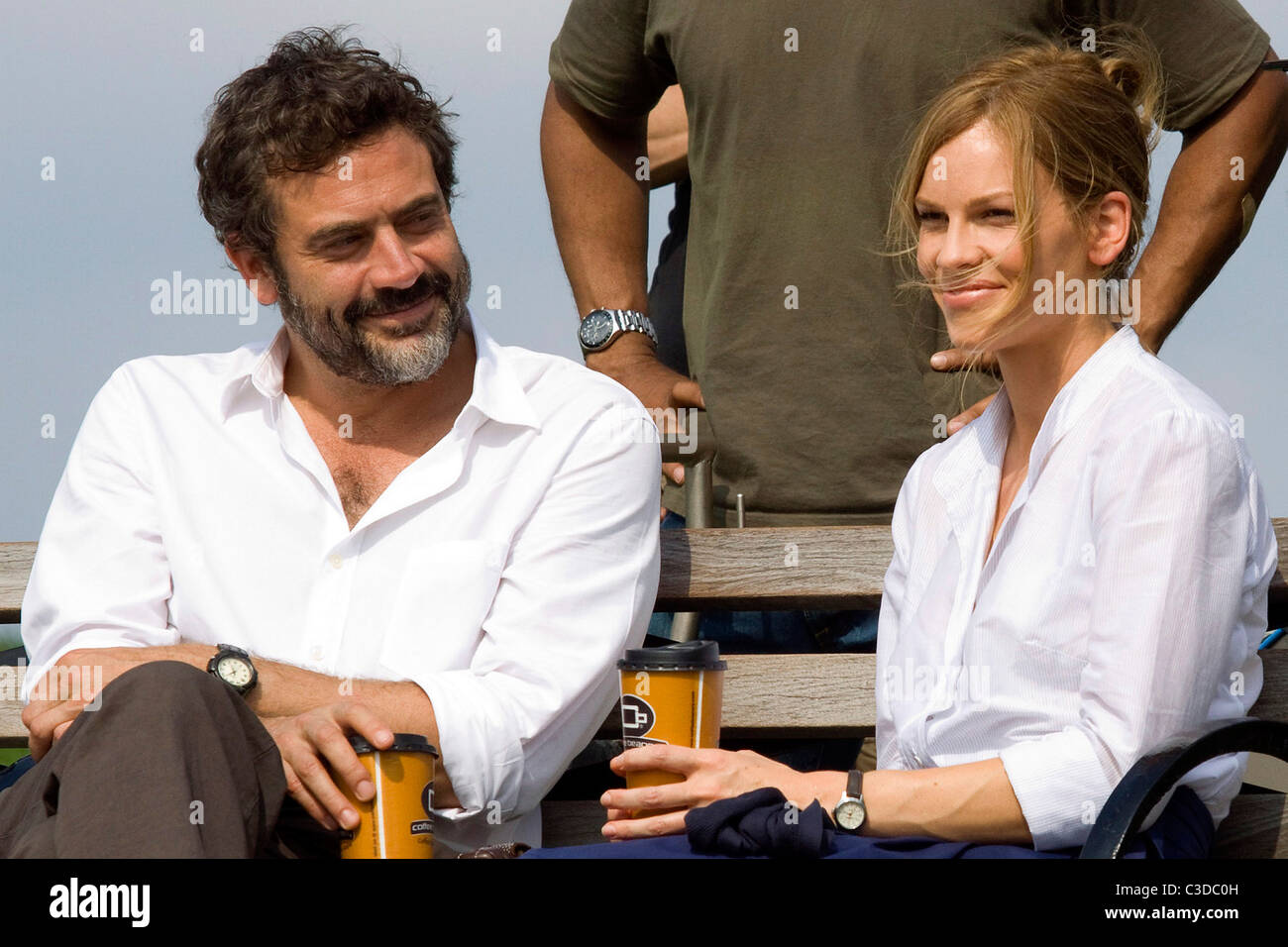 Jeffrey Dean Morgan And Hilary Swank On The Set Of The Resident Stock Photo Alamy