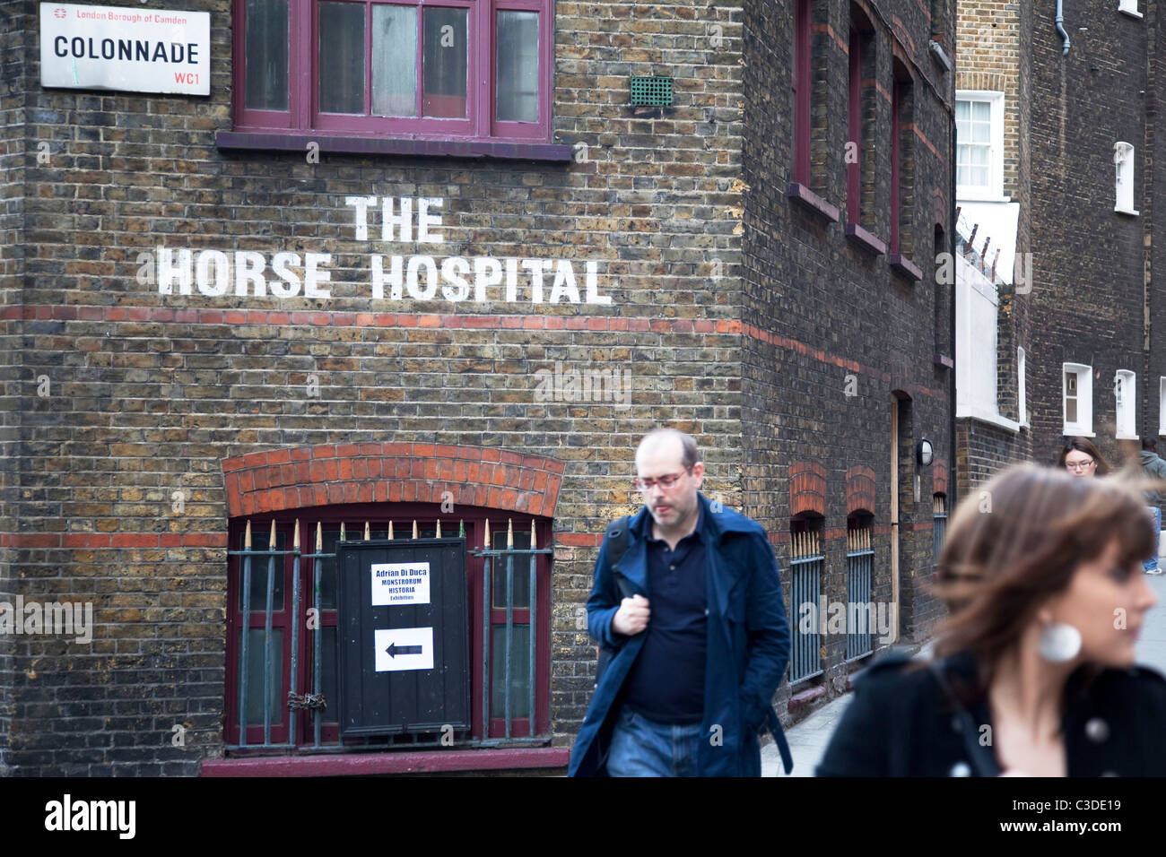 The Horse Hospital on Colonnade, London, is an arts venue where all areas of art are represented. Stock Photo