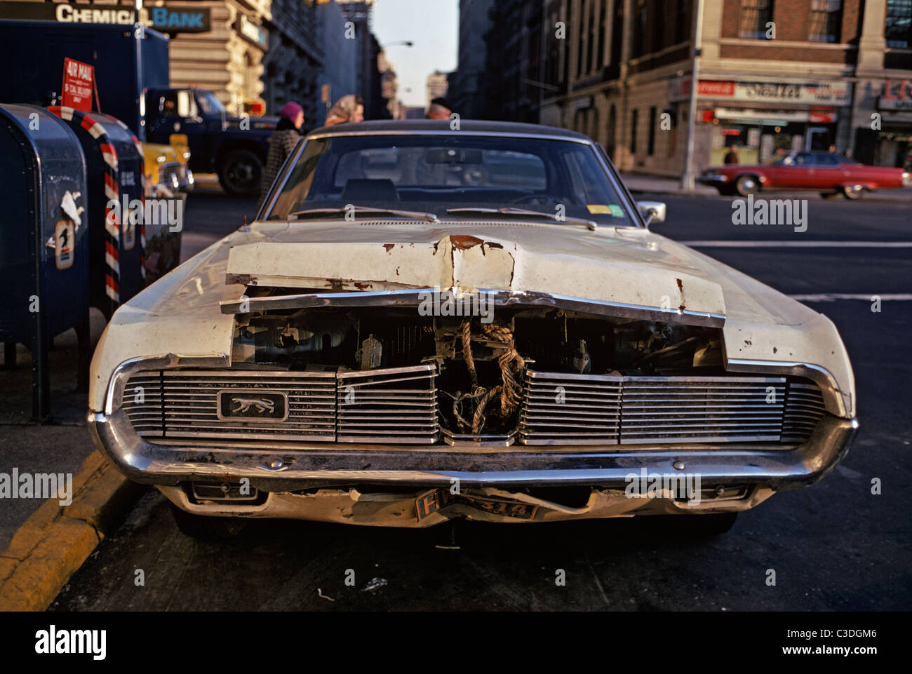 Beaten up Car, Manhattan, New York City, USA Stock Photo