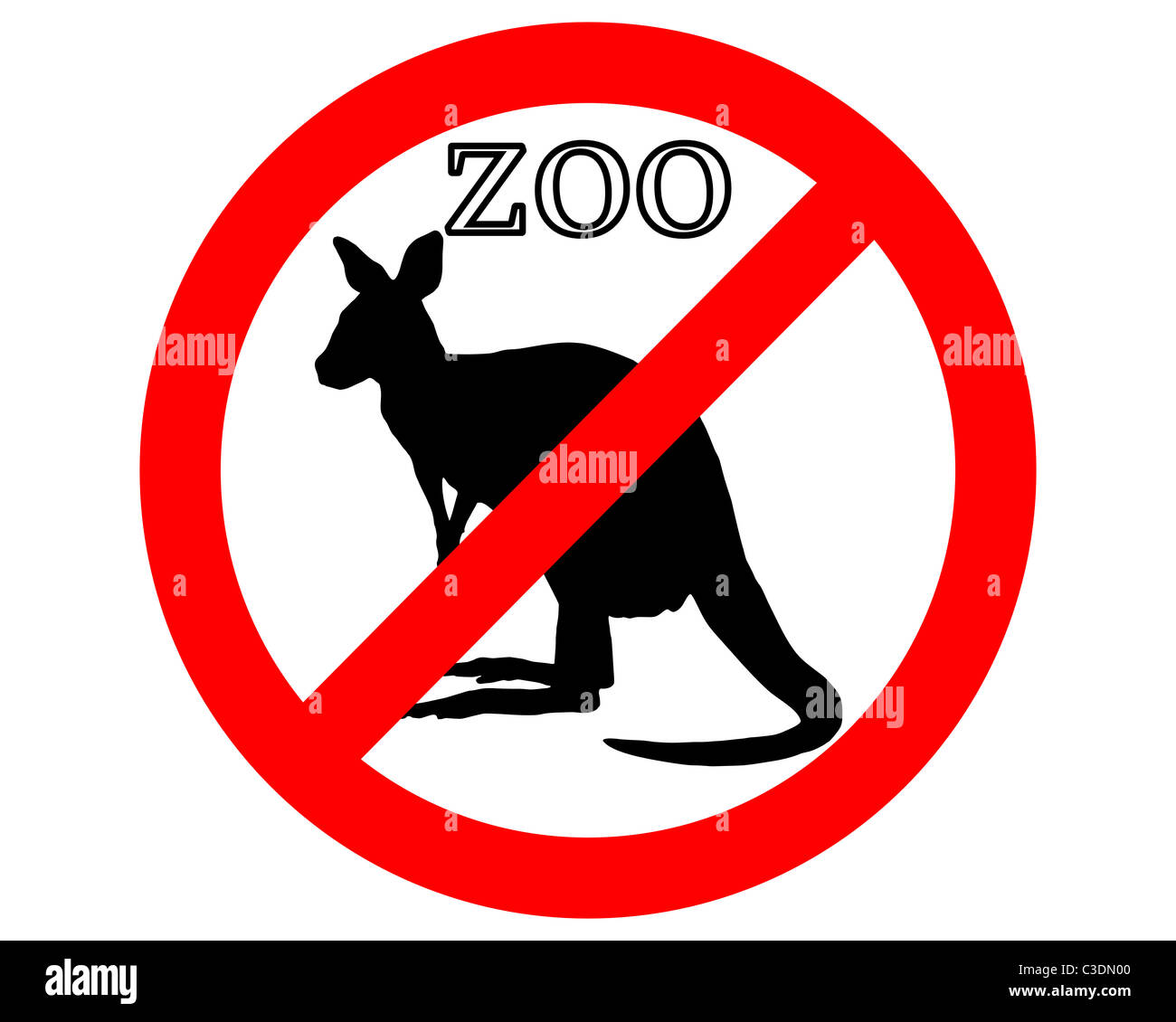 Kangaroo in zoo prohibited Stock Photo - Alamy