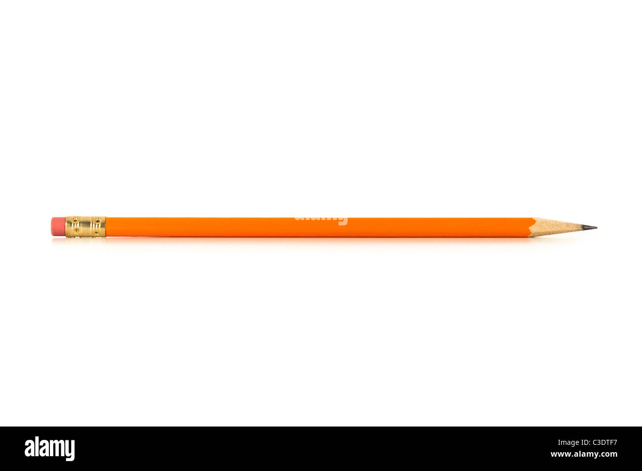 Sharp Pencil with reflection isolated on a white Stock Photo