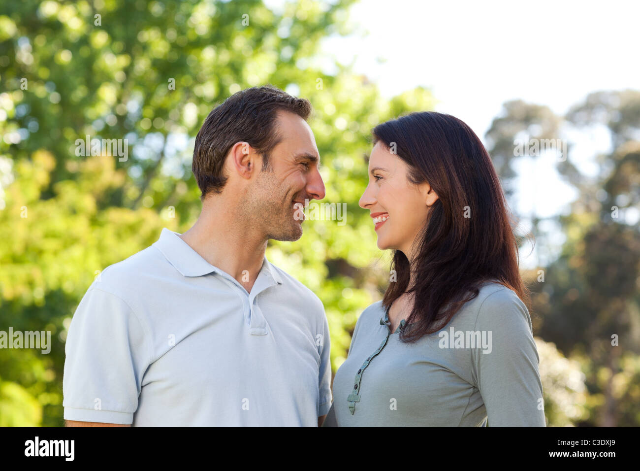 Lovely couple in the park Stock Photo - Alamy