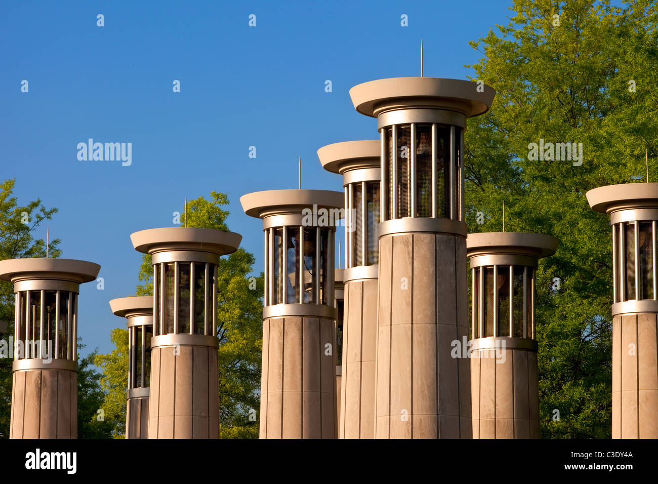 Carillon bell towers in Bicentennial Park, Nashville Tennessee USA Stock Photo