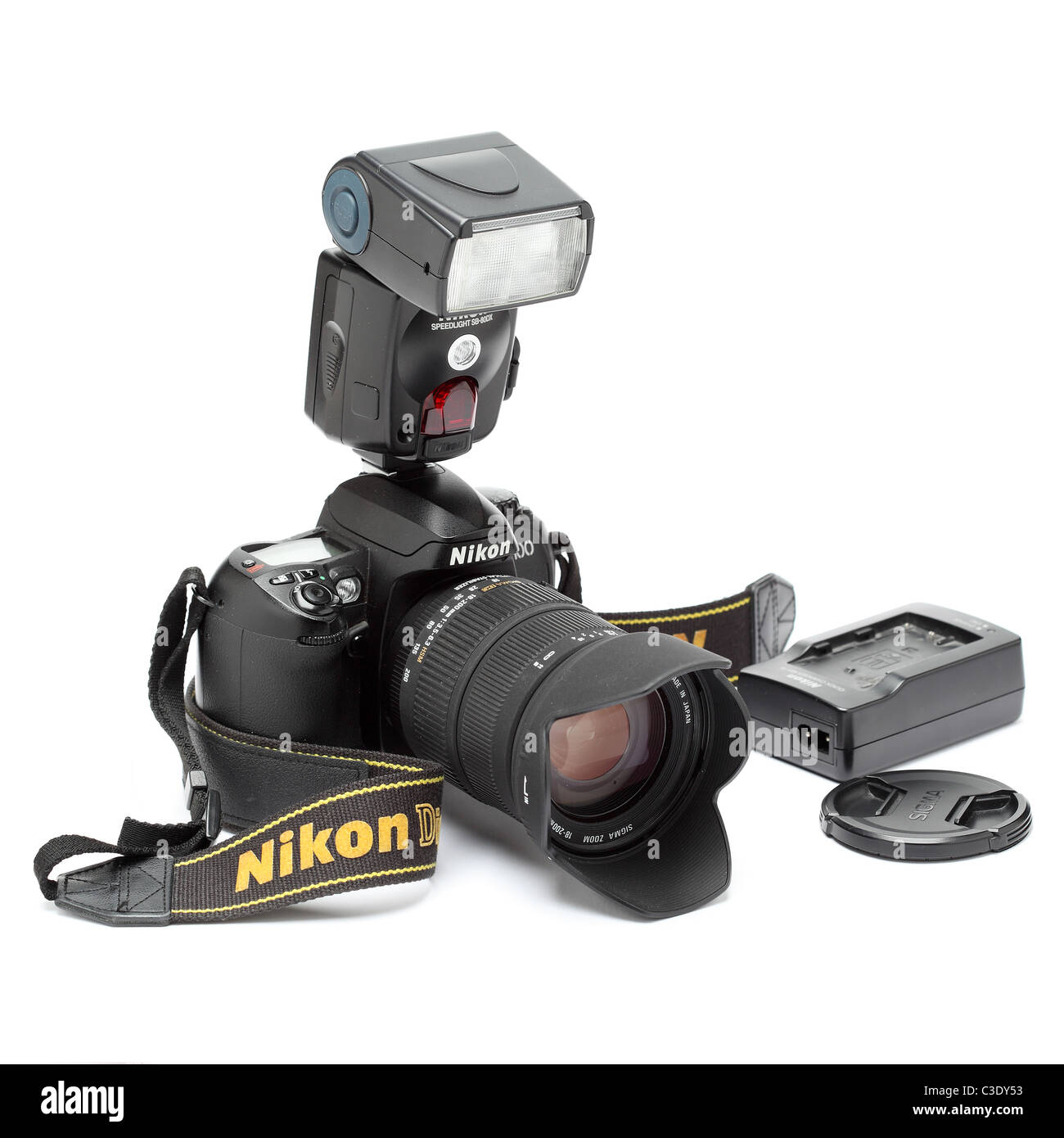 Nikon dslr flash camera Stock Photo