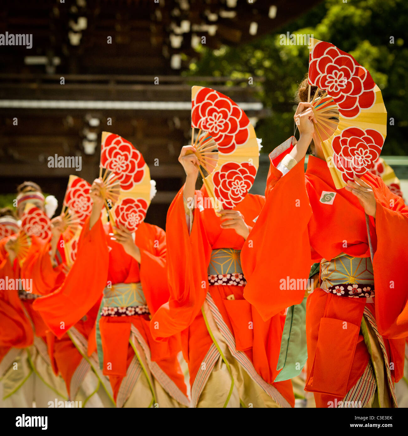Yosakoi Festival Street Dance Performers at Meiji Jingu, Tokyo, Japan
