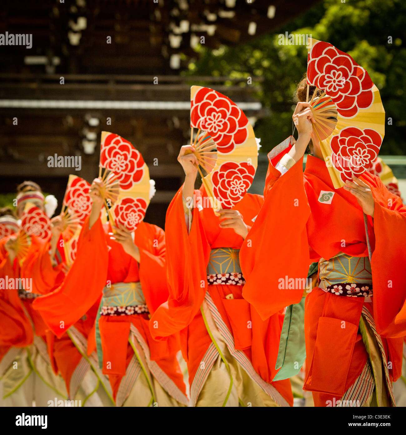 Yosakoi Festival - Street Dance Performers at Meiji Jingu, Tokyo, Japan Stock Photo