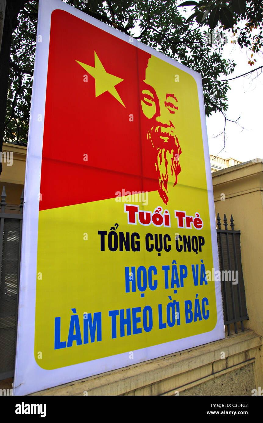 Uncle Ho Chi Minh poster Stock Photo