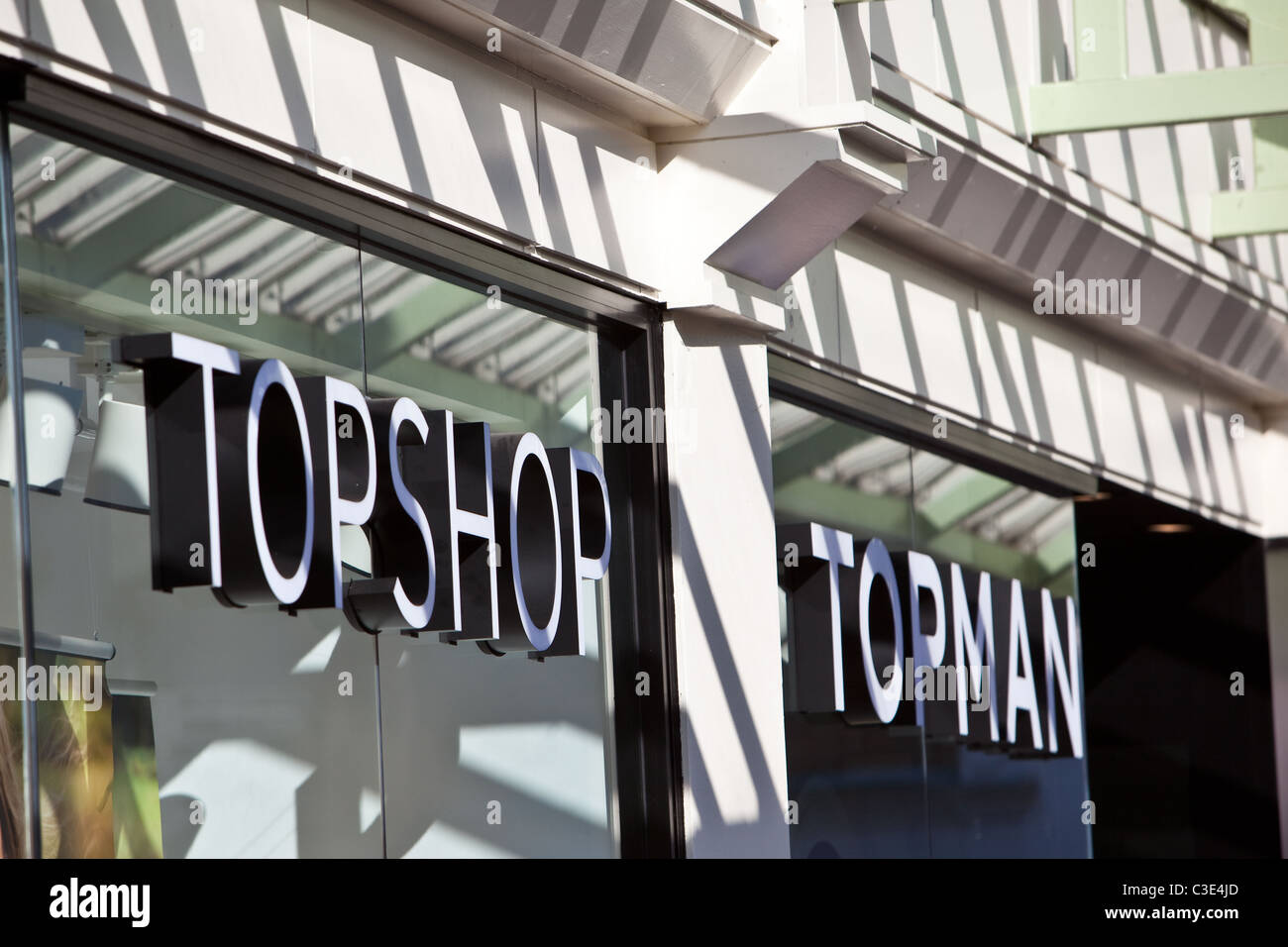 High street shops England UK Stock Photo Alamy