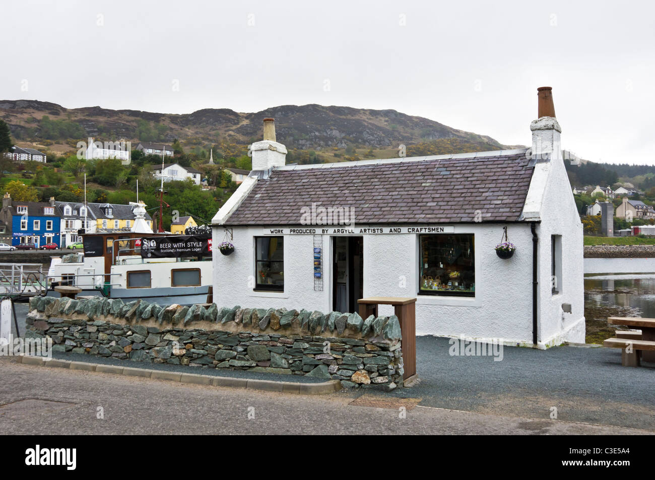 A small shop at Tarbert harbour in Argyll Scotland Stock Photo