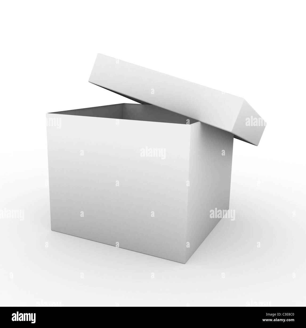 Open cardboard box on white Stock Photo Alamy