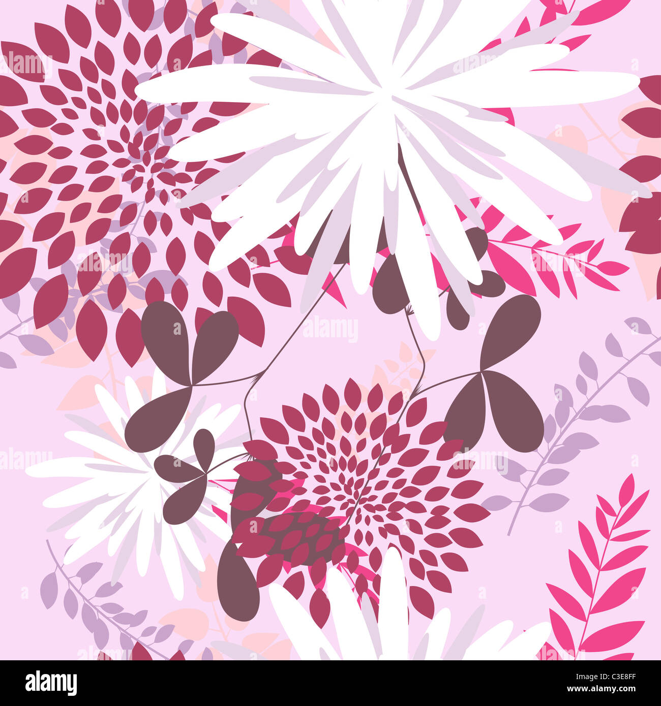 Seamless vector floral pattern Stock Photo - Alamy
