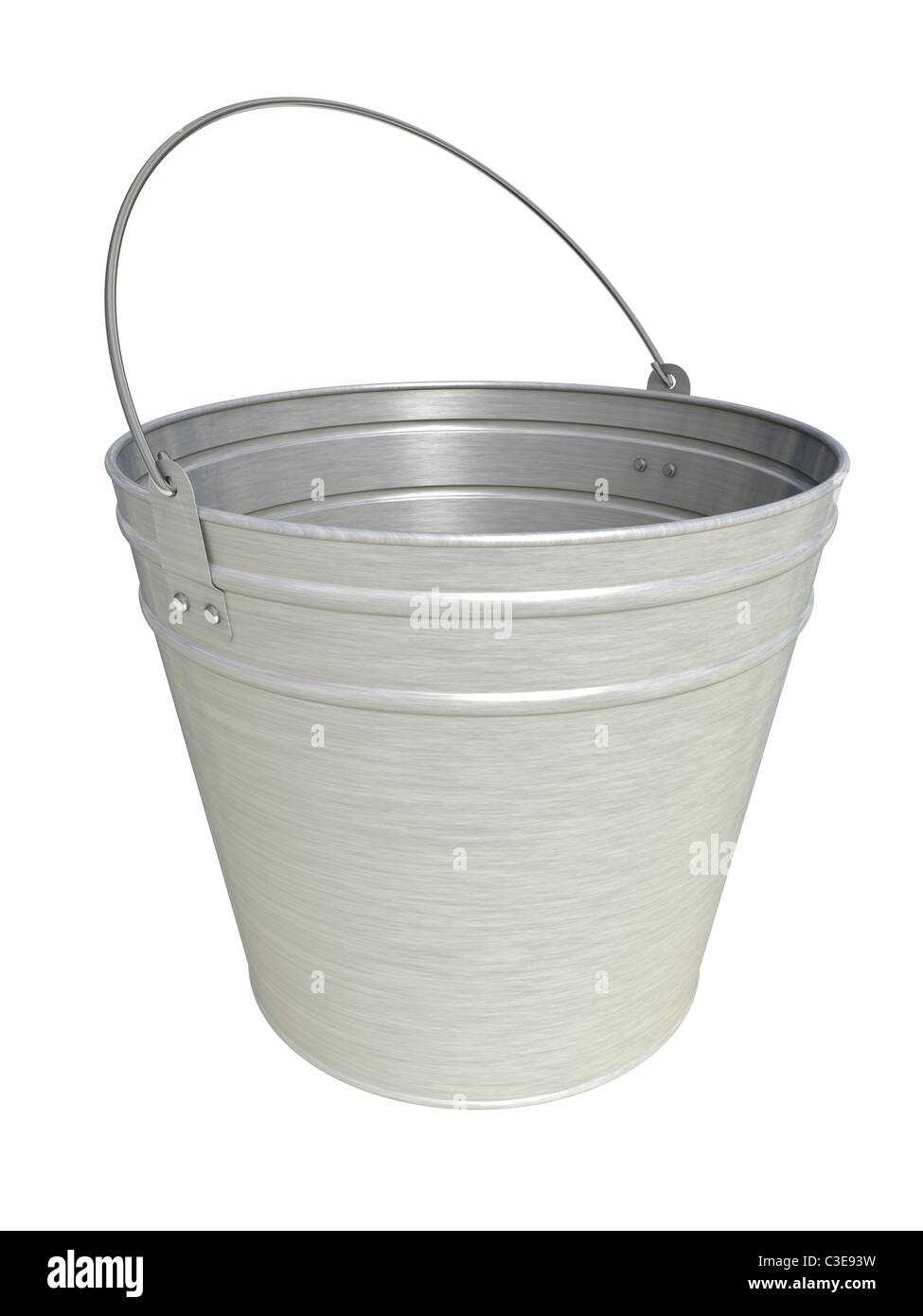 Metal bucket on a white background Stock Photo - Alamy