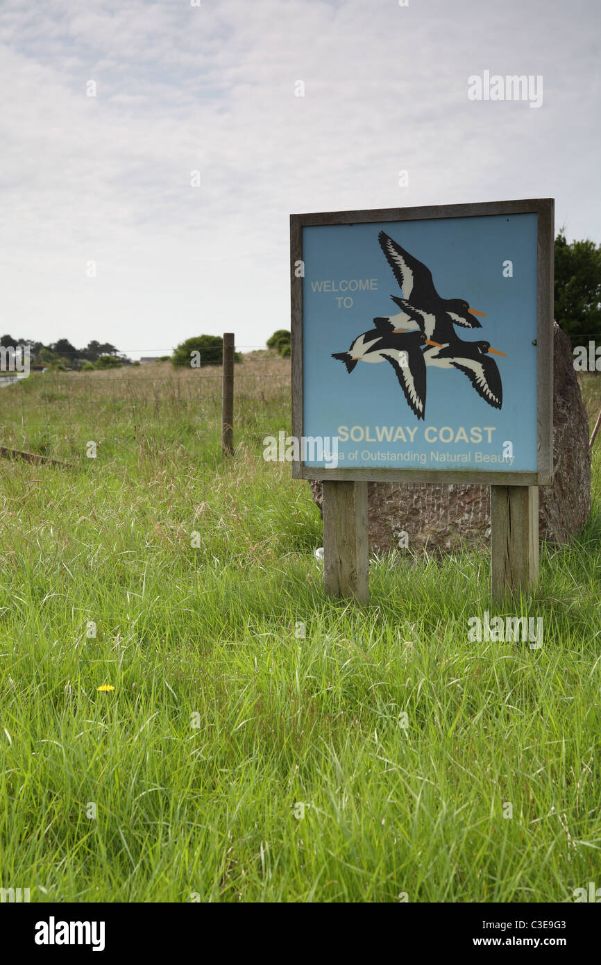 solway coast conservation sign Stock Photo