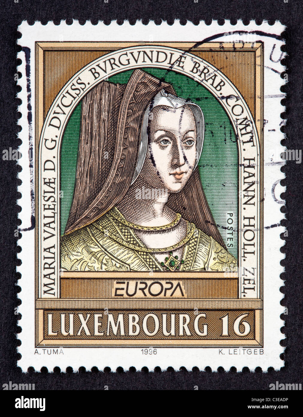 Luxembourgish postage stamp Stock Photo