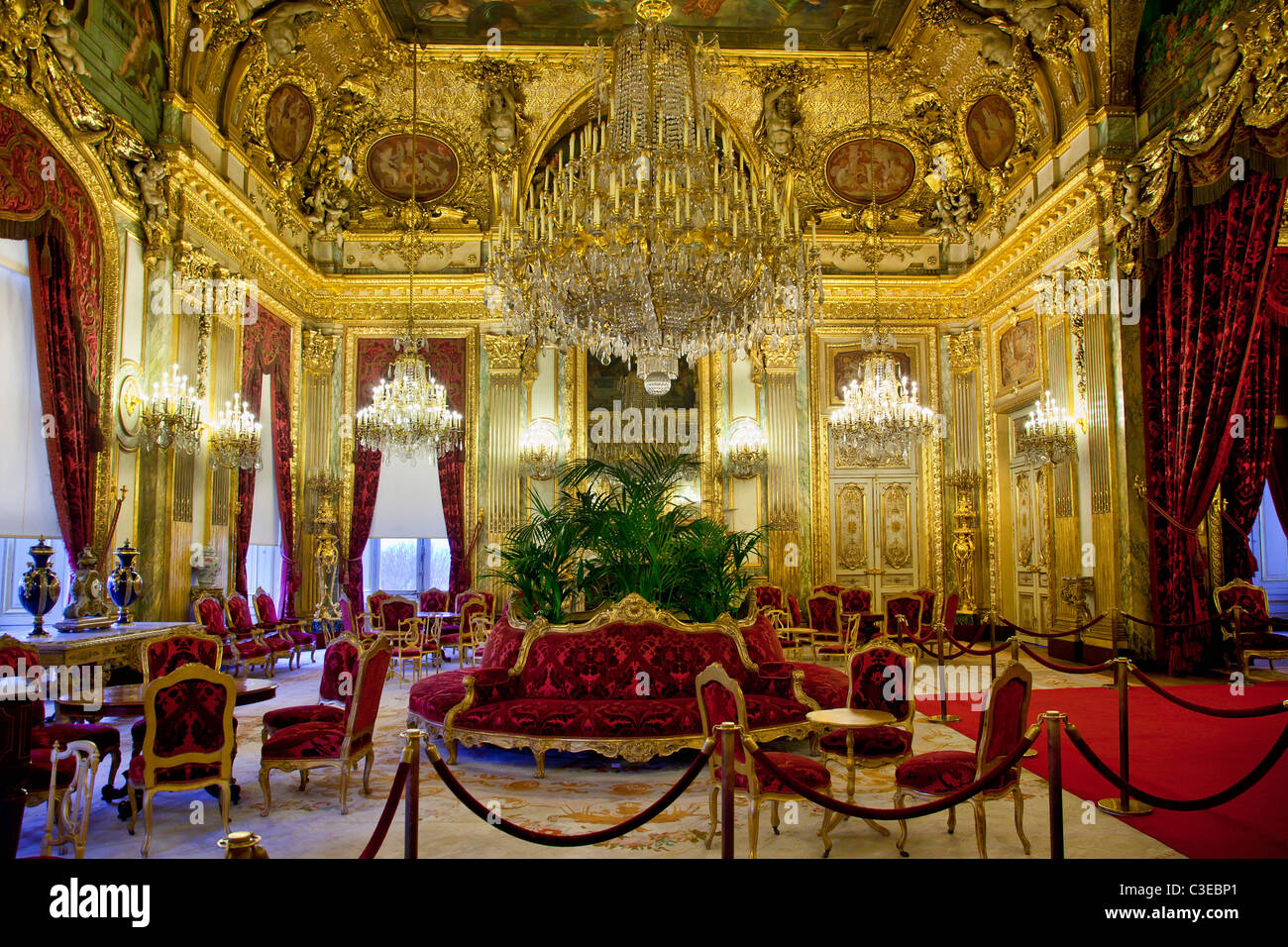 France, Paris, the Louvre Museum, apartments of Napoleon III located in the Richelieu Wing Stock Photo