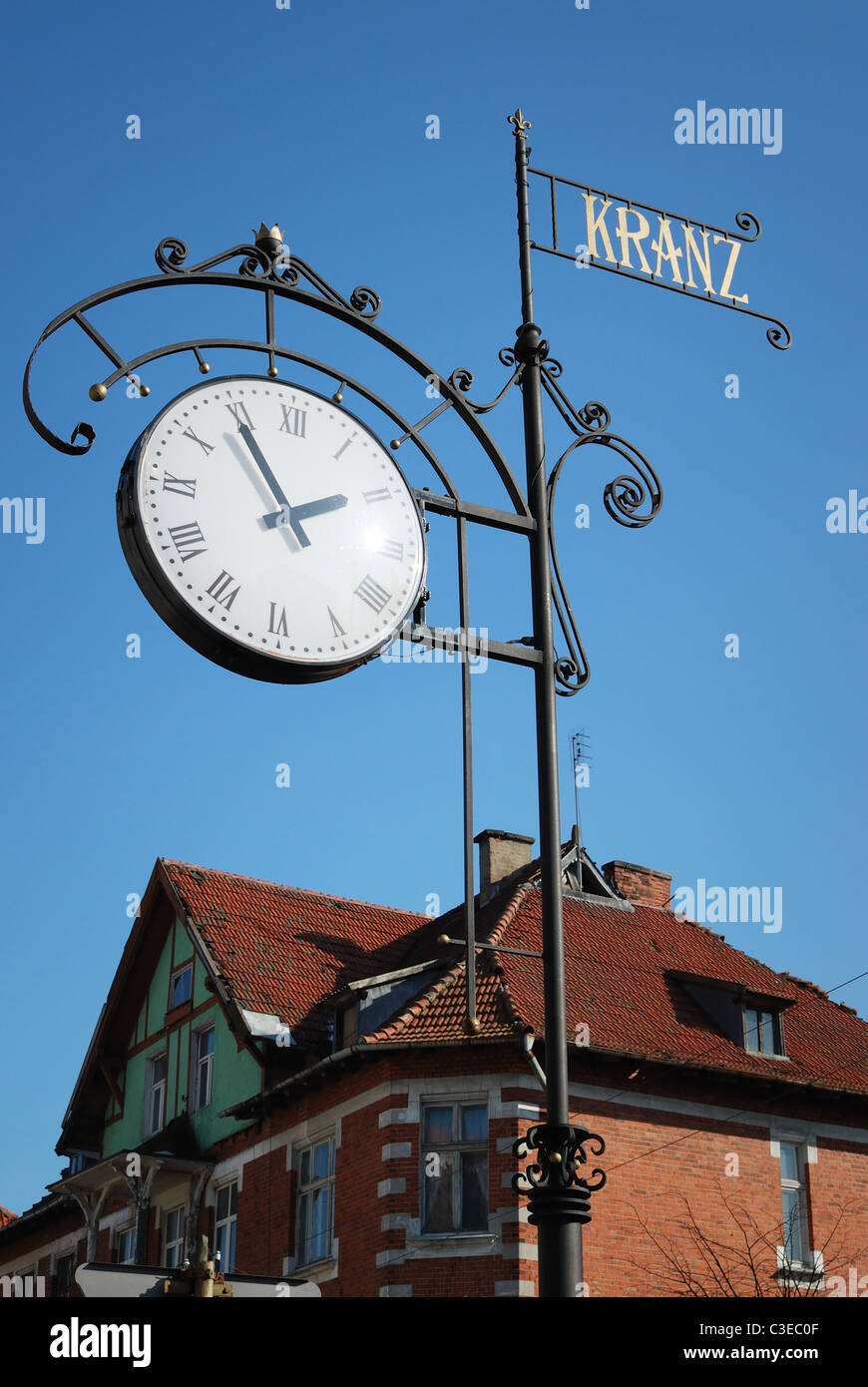 Clock in Zelenogradsk Stock Photo