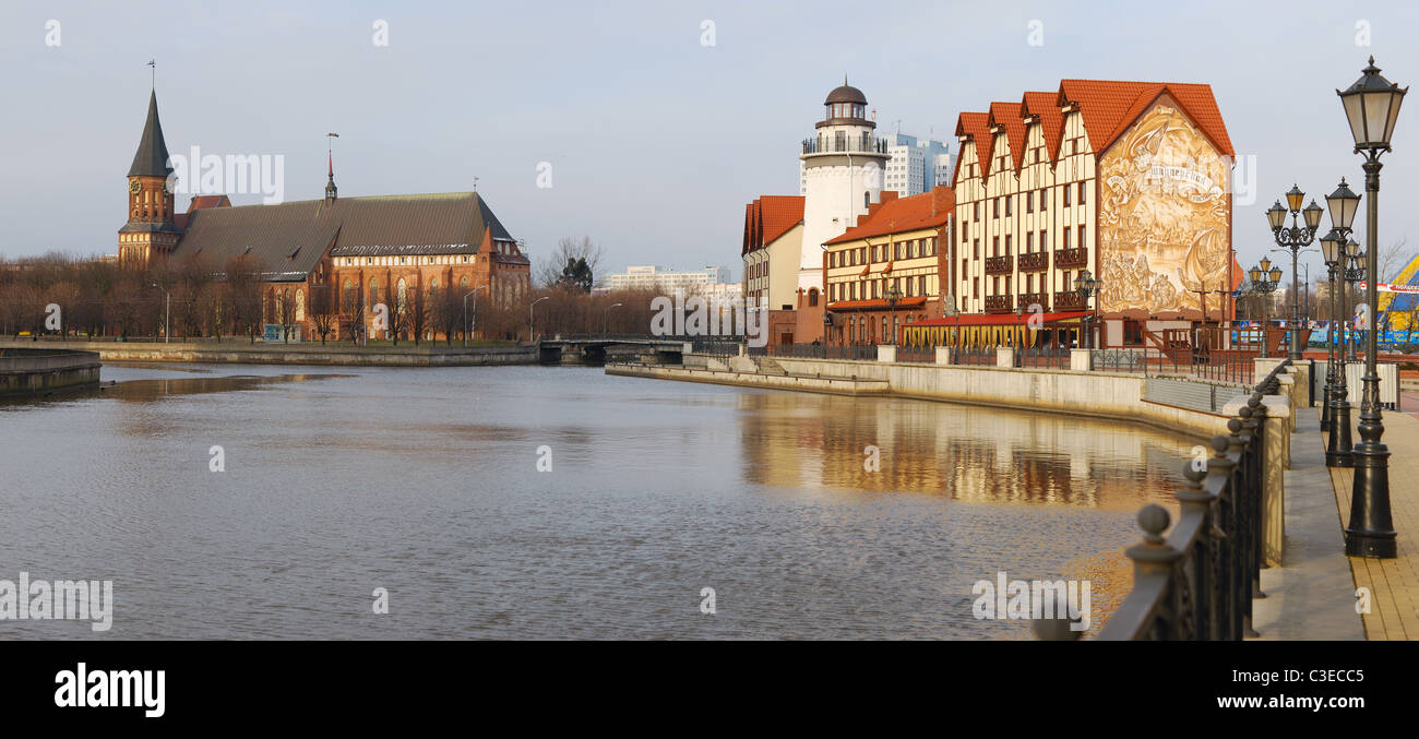 Houses on the waterfront in Kaliningrad Stock Photo Alamy