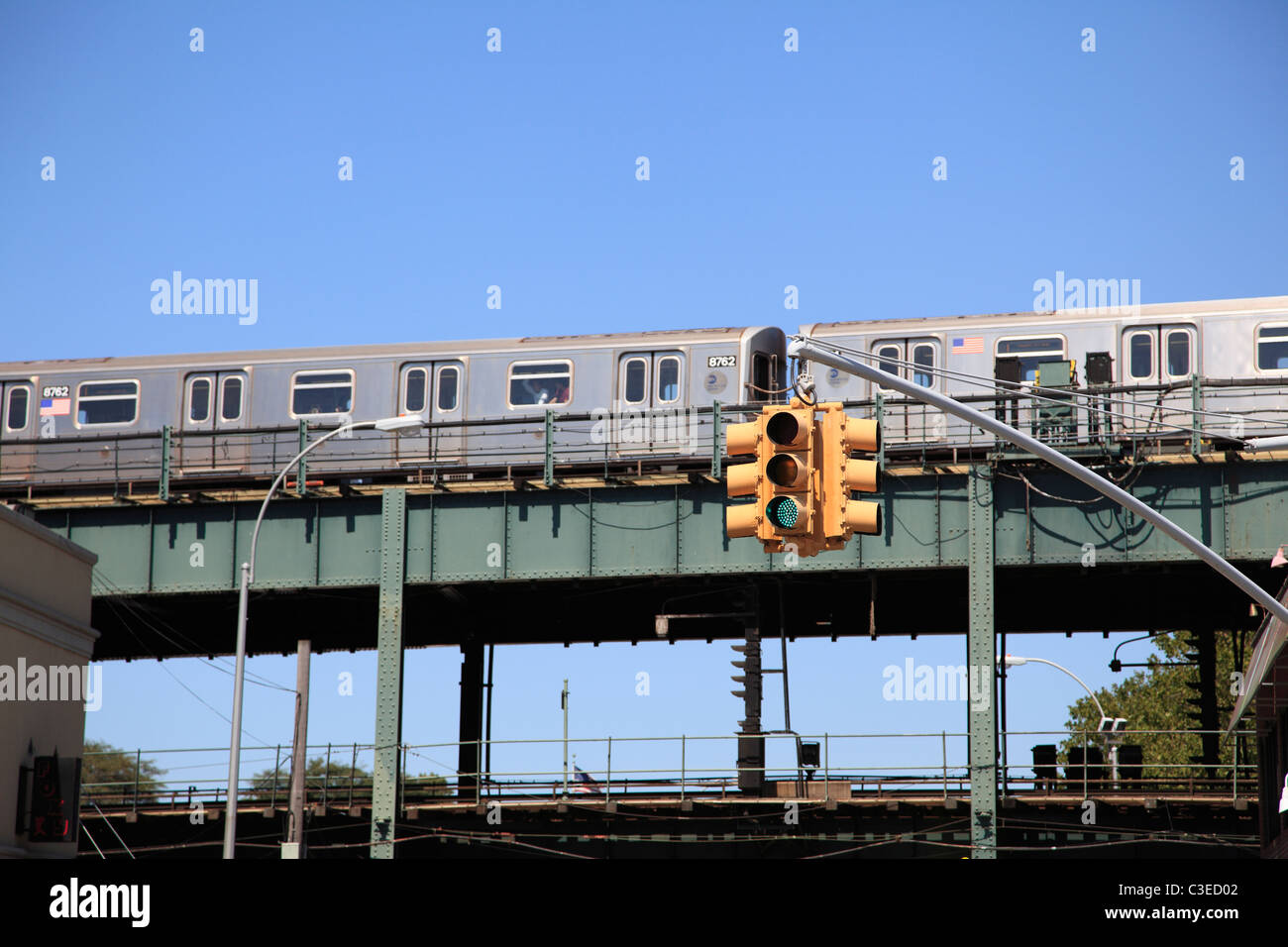 Elevated subway train, Coney Island, Brooklyn, New York City, USA Stock ...