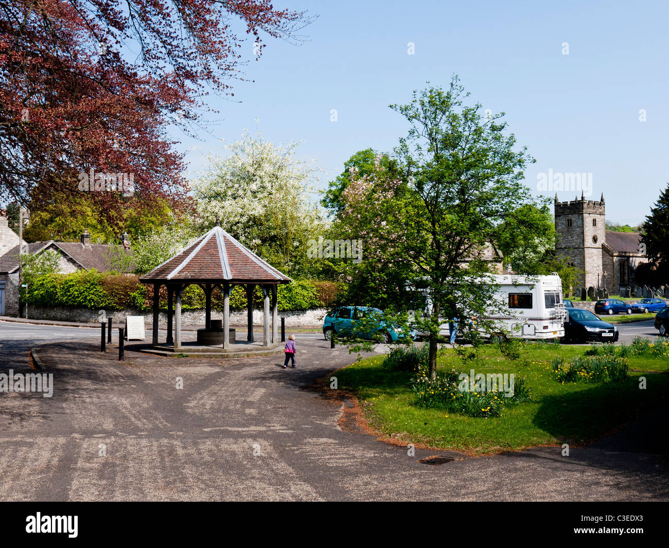 The village of Ashford in the Water Derbyshire, England, UK Stock Photo