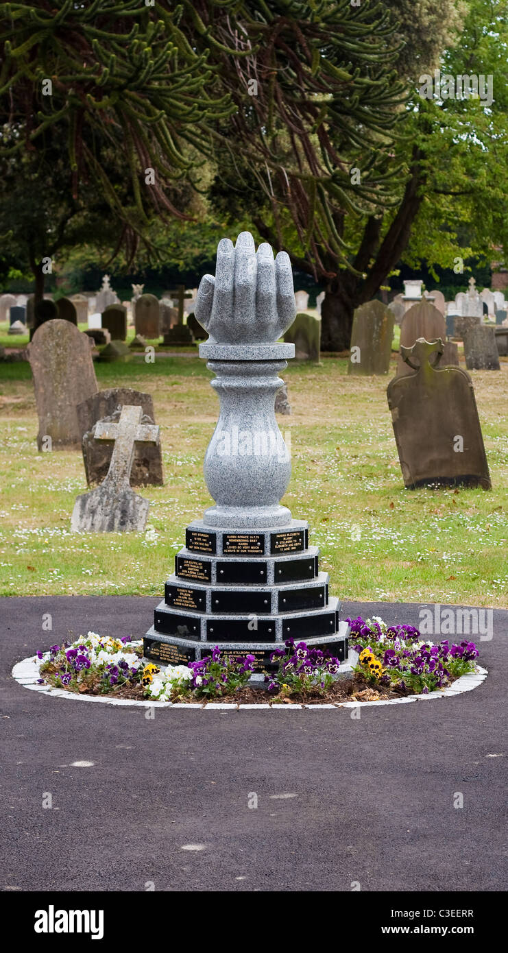 Memorial statue for still born babies in Bury St Edmunds cemetery Stock
