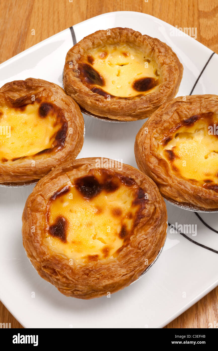 Egg Tart close up shot Stock Photo