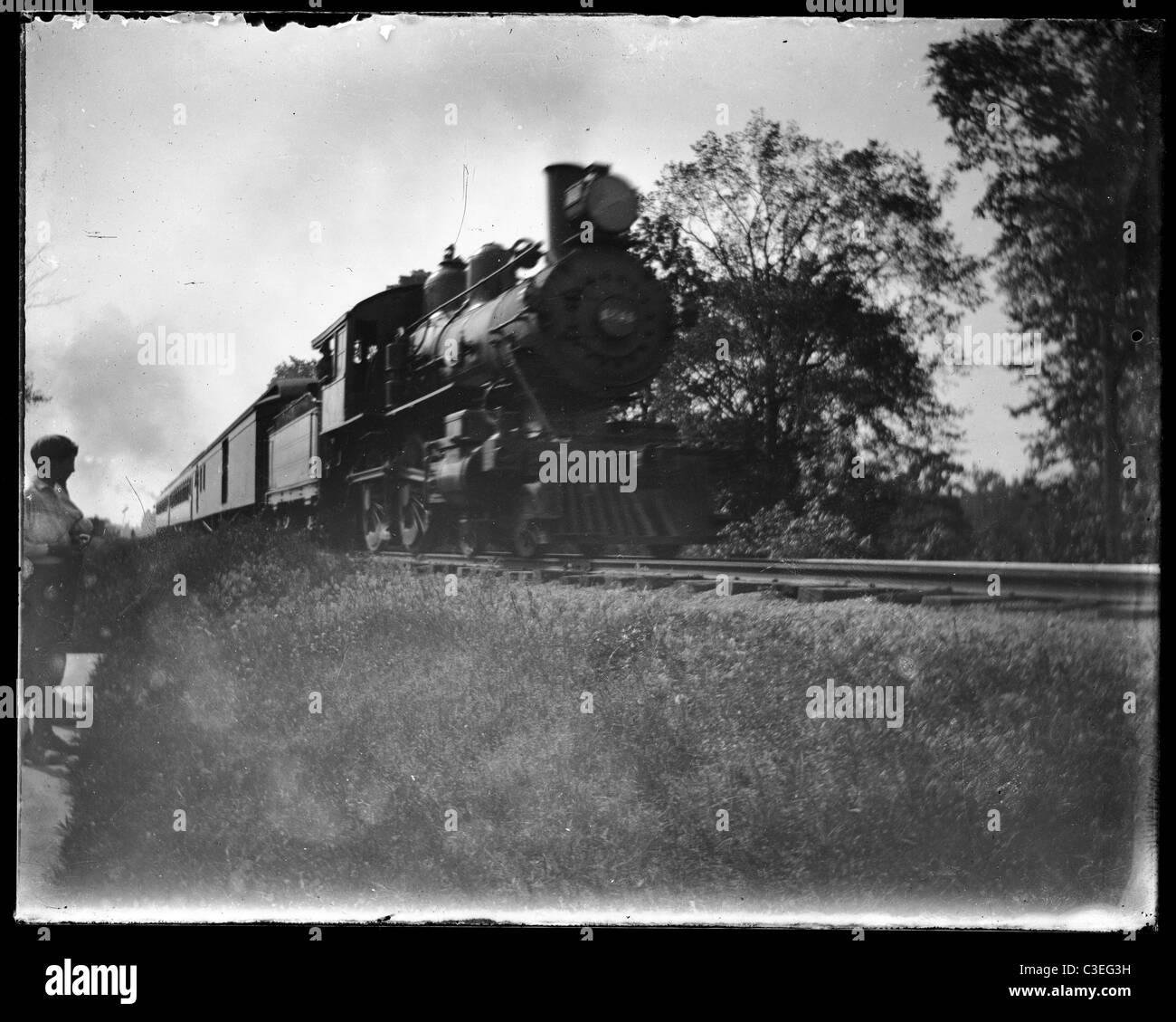 1890s steamtrain pennsylvania railroad tracks locomtive Stock Photo