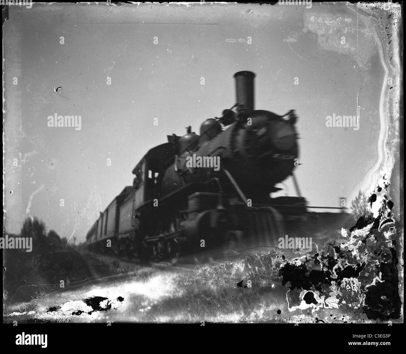 1890s steamtrain pennsylvania railroad tracks locomtive Stock Photo