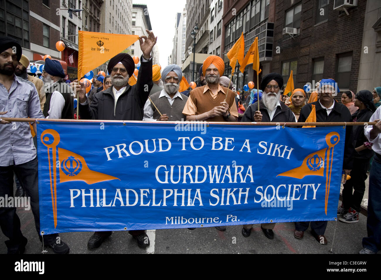 Annual Sikh Parade along Madison Avenue in New York City Stock Photo