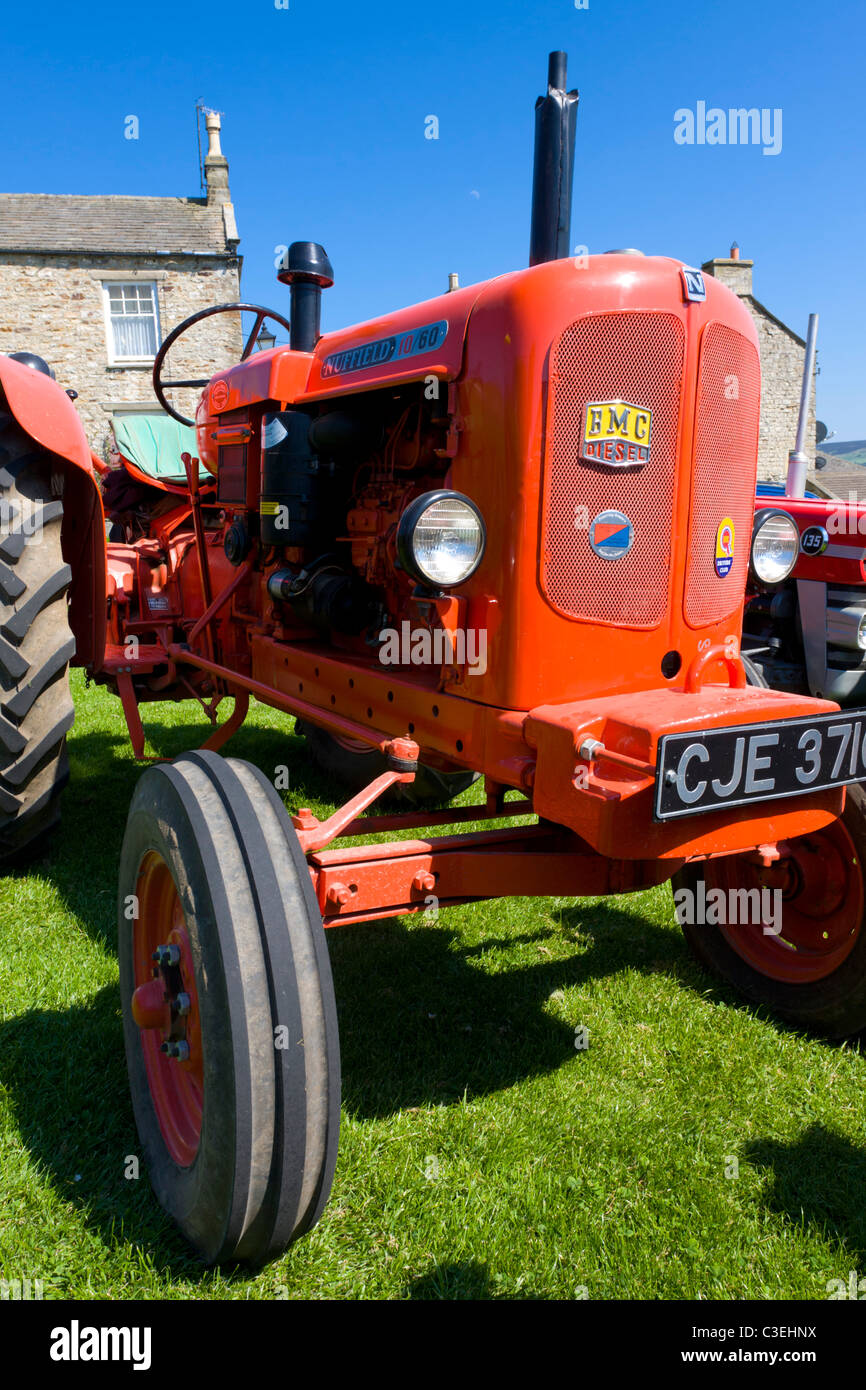 Nuffield 10/60 Vintage Tractor in Reeth Yorkshire Dales UK Stock Photo