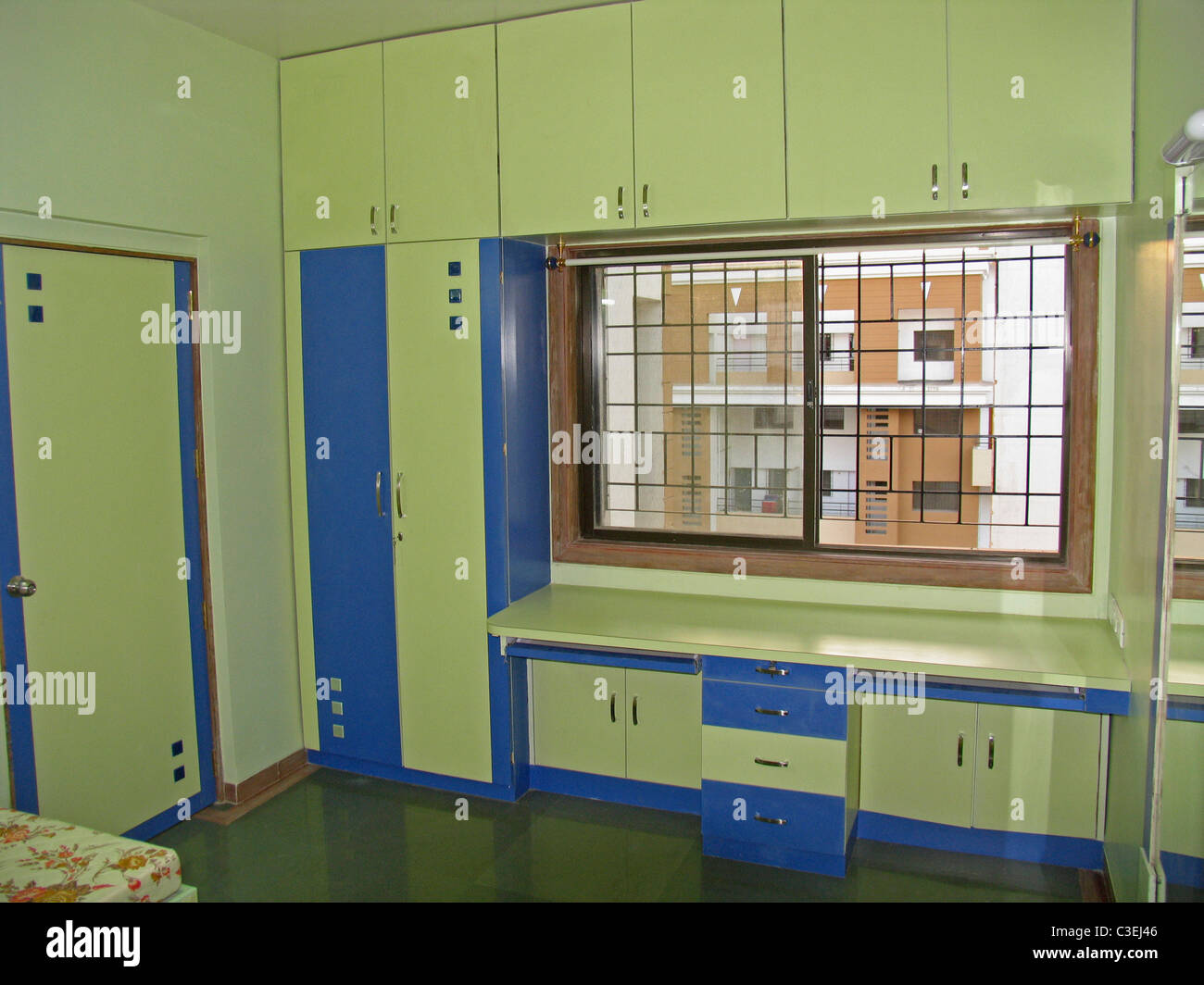 Interior of a Bed room in a flat at pune. Pune, Maharashtra, India