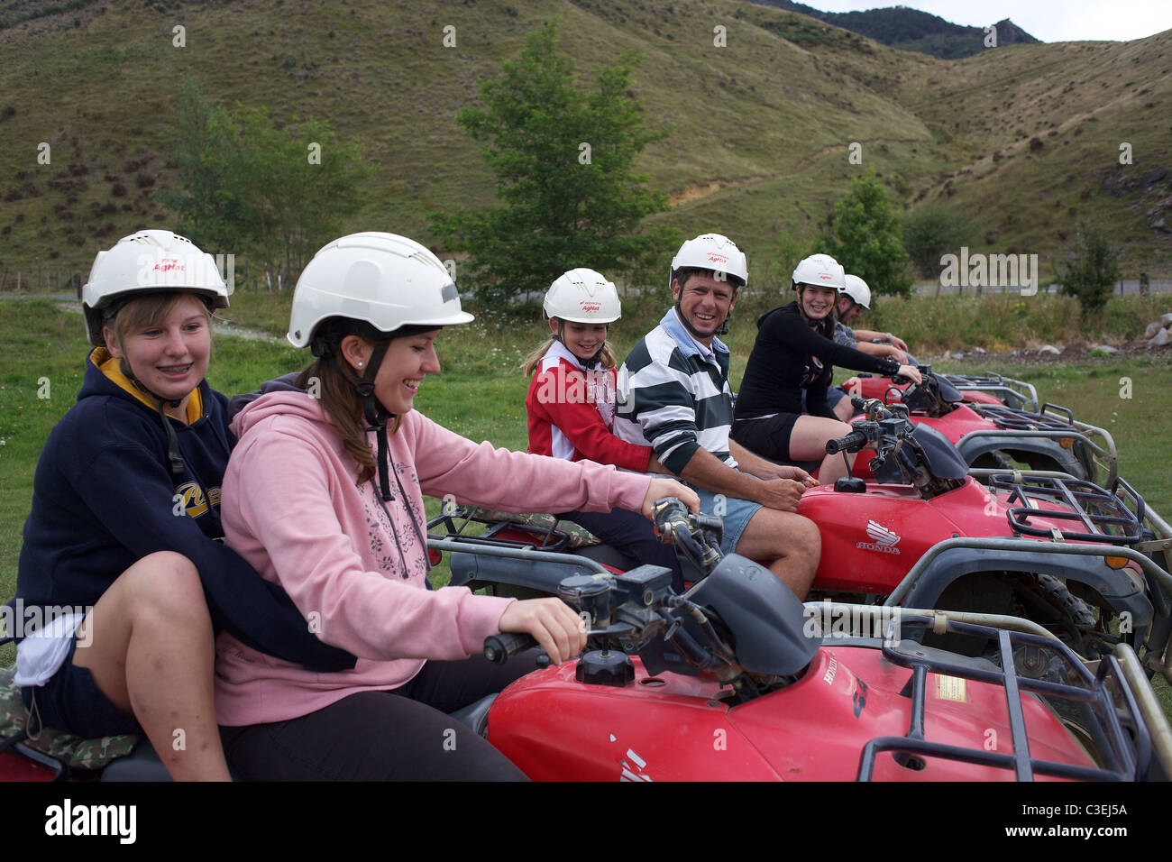 Quad bikers in action on a quad bike course near Taupo with Taupo Quad Bikes. Taupo, North