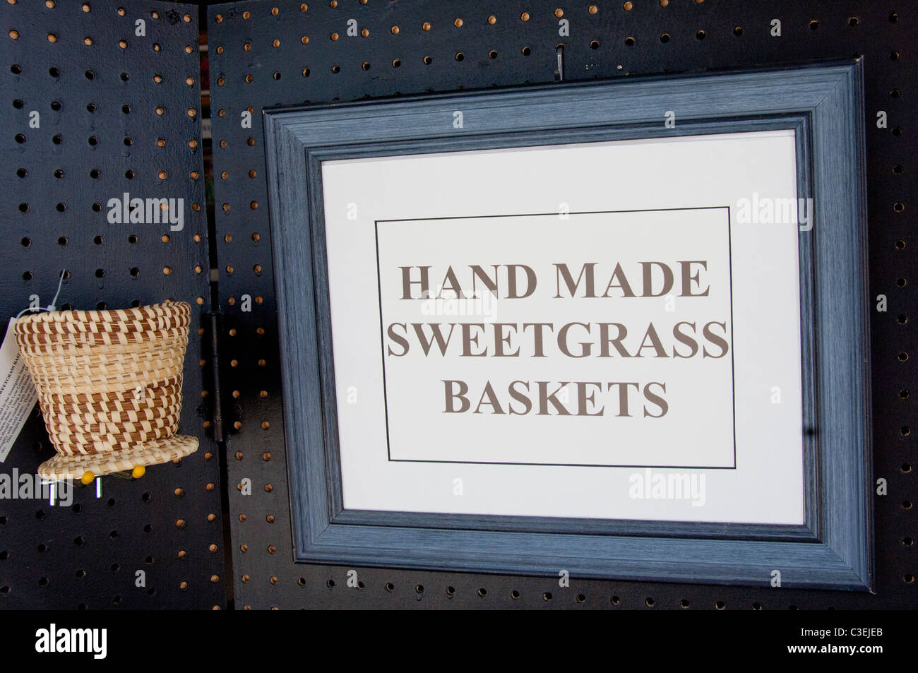 South Carolina, Beaufort. Hand made traditional "sweetgrass" basket