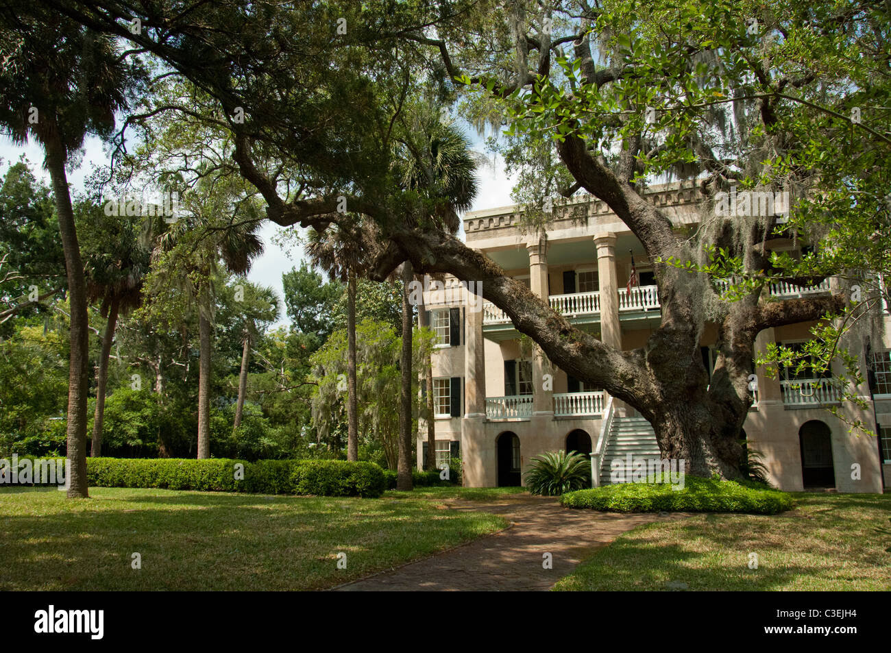 South Carolina, Beaufort. Traditional Southern Antebellum home Stock