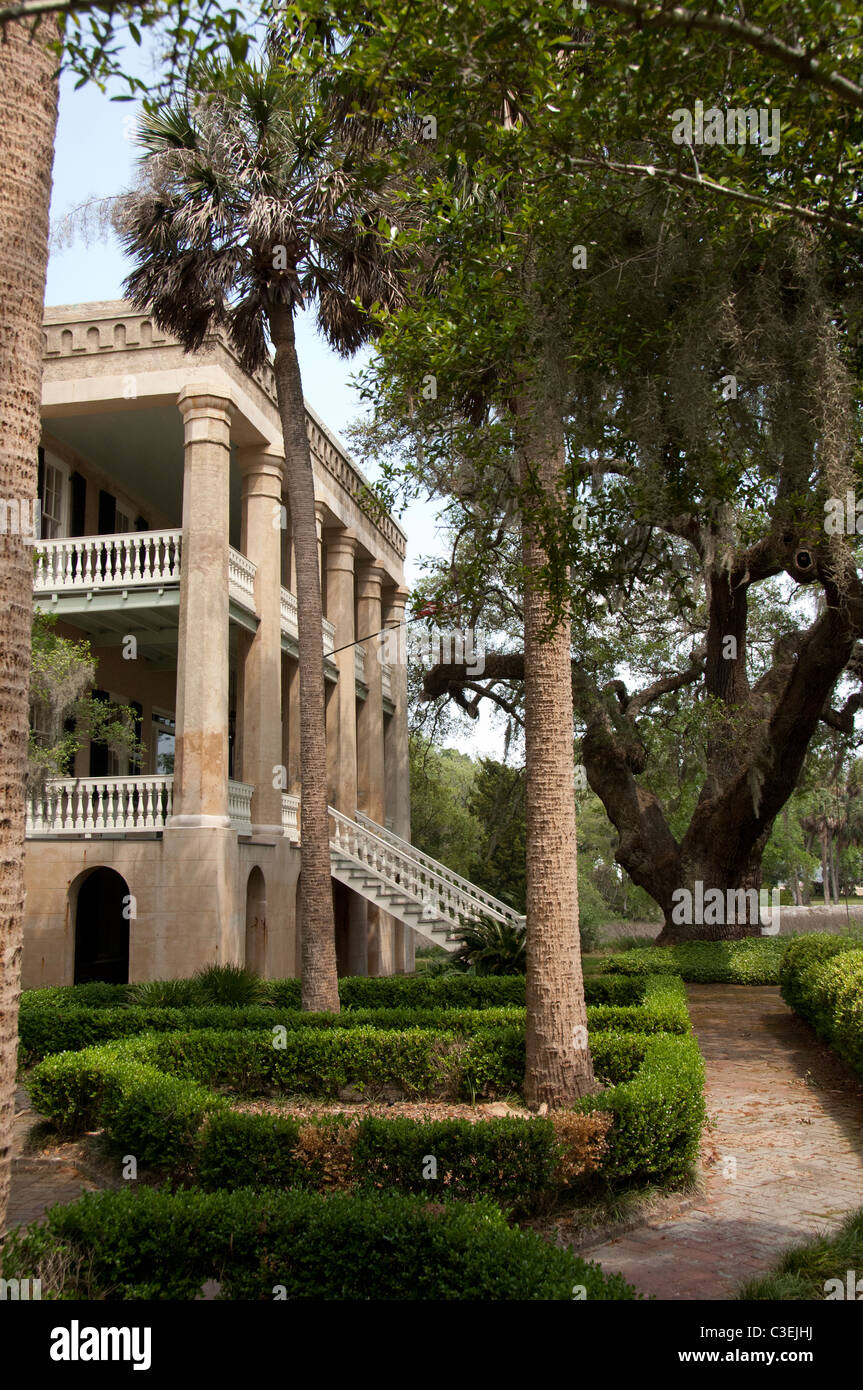 South Carolina, Beaufort. Traditional Southern Antebellum home Stock