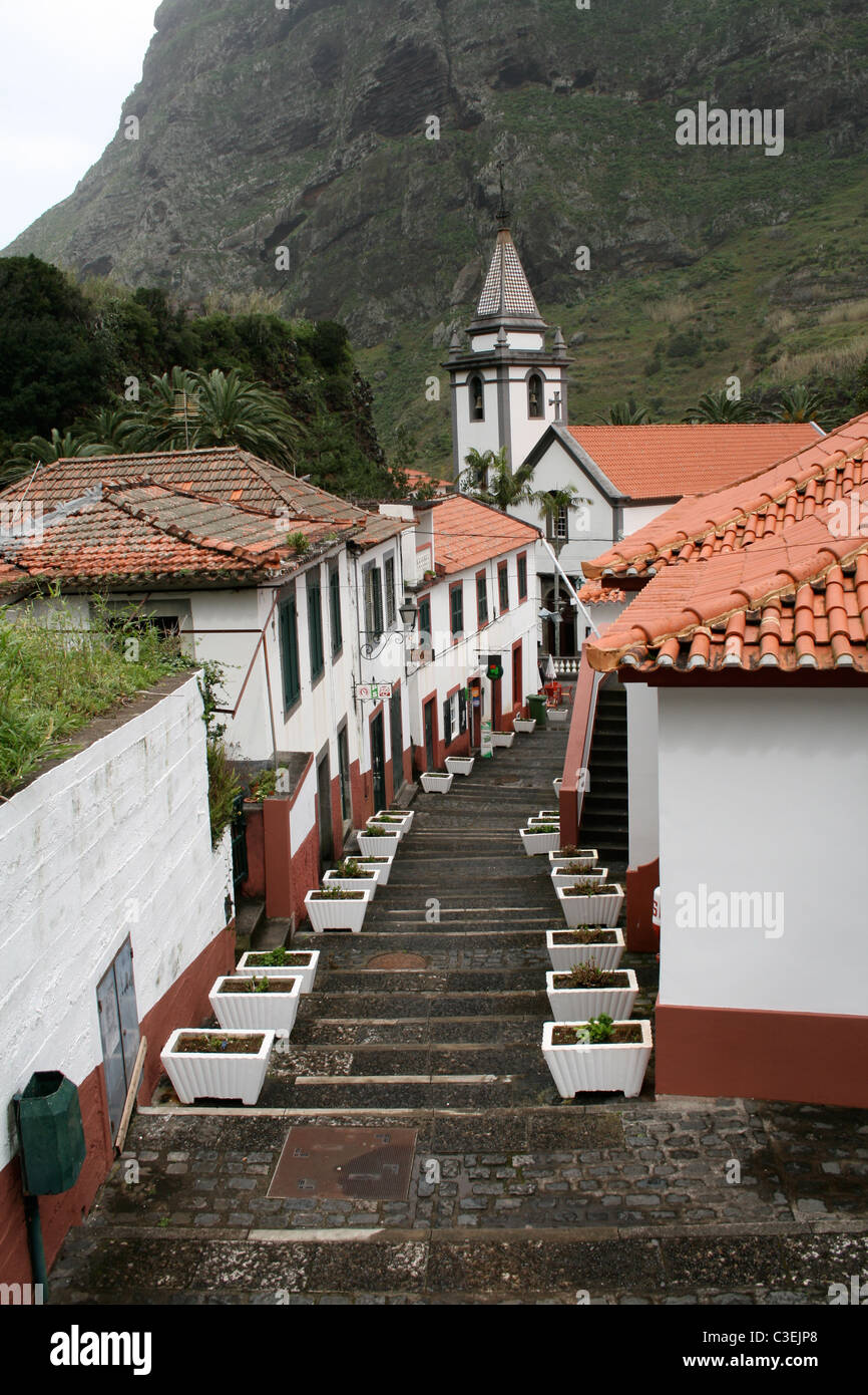 Madeira street in Sao Vicente Stock Photo