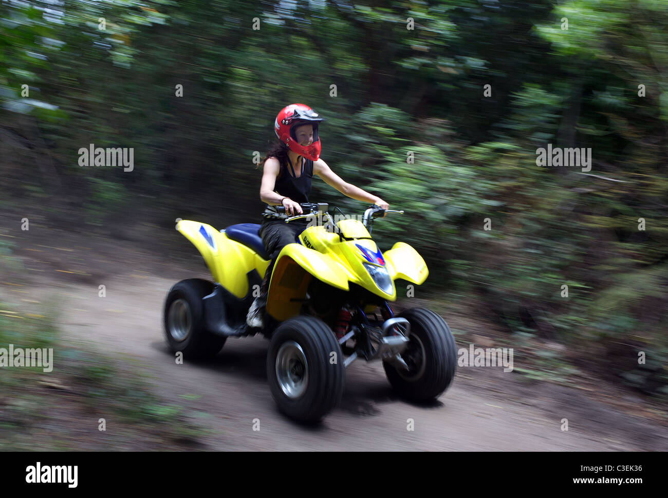 Quad bikers in action on a quad bike course near Taupo with Taupo Quad Bikes. Taupo, North
