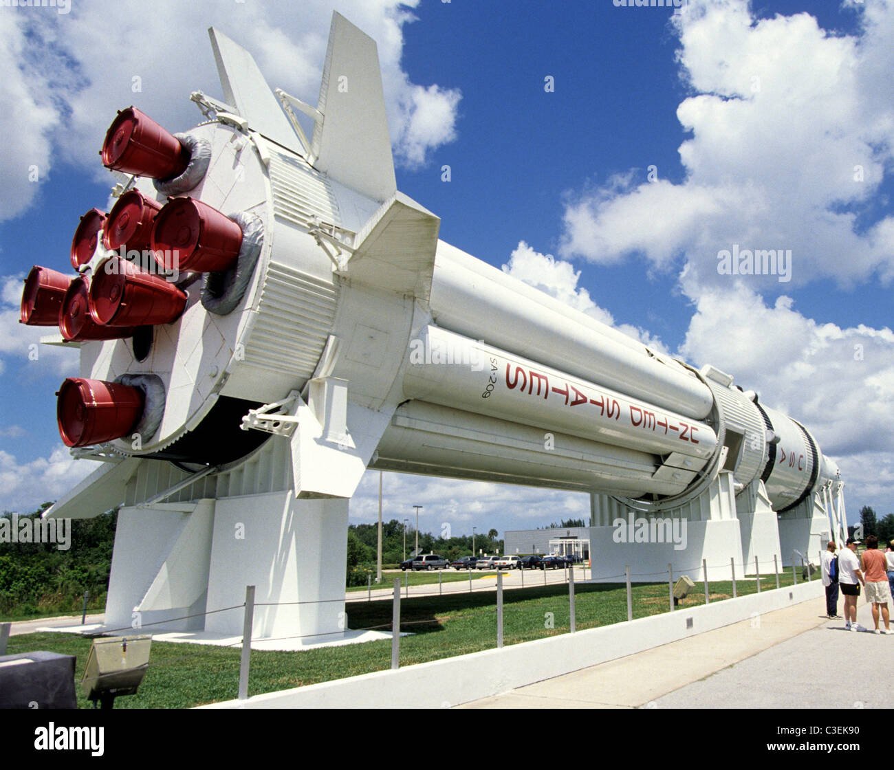A Saturn 1B rocket in the NASA Rocket Garden at the Kennedy Space Center Centre in Florida Stock Photo