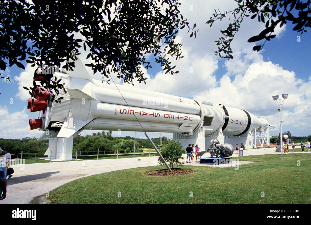 A Saturn 1B rocket in the NASA Rocket Garden at the Kennedy Space Center Centre in Florida Stock Photo