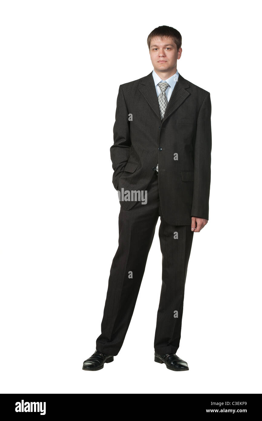 The young businessman in a suit. It is isolated on a white background Stock Photo