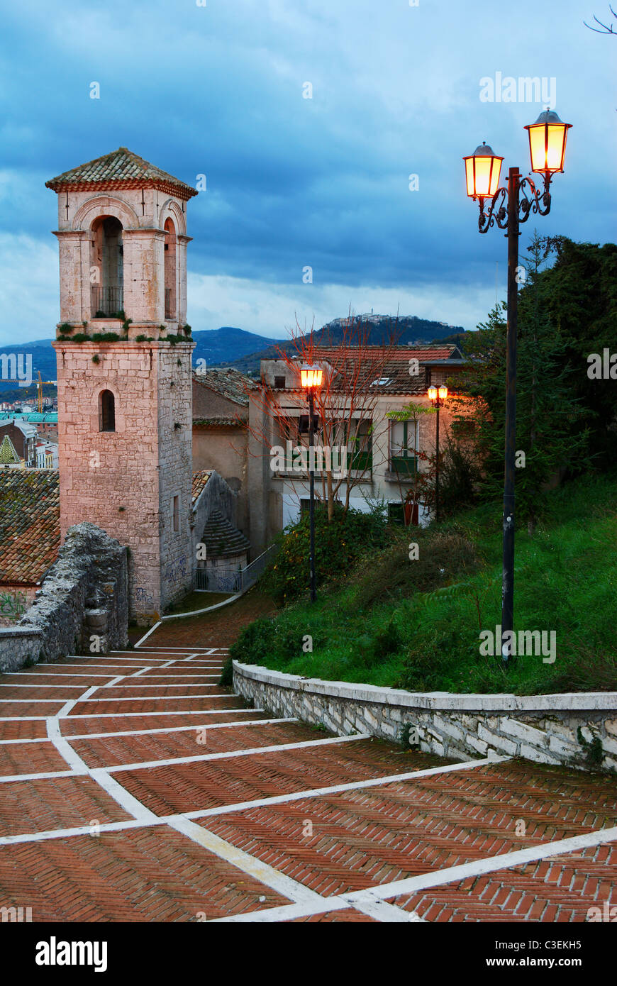 Stairway and staple in the old town of Campobasso in center Italy Stock Photo