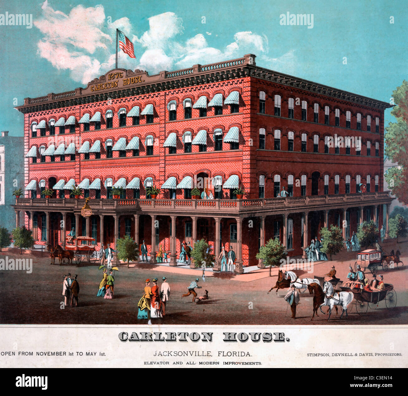 The Carleton House Jacksonville, Florida circa 1880 Stock Photo Alamy