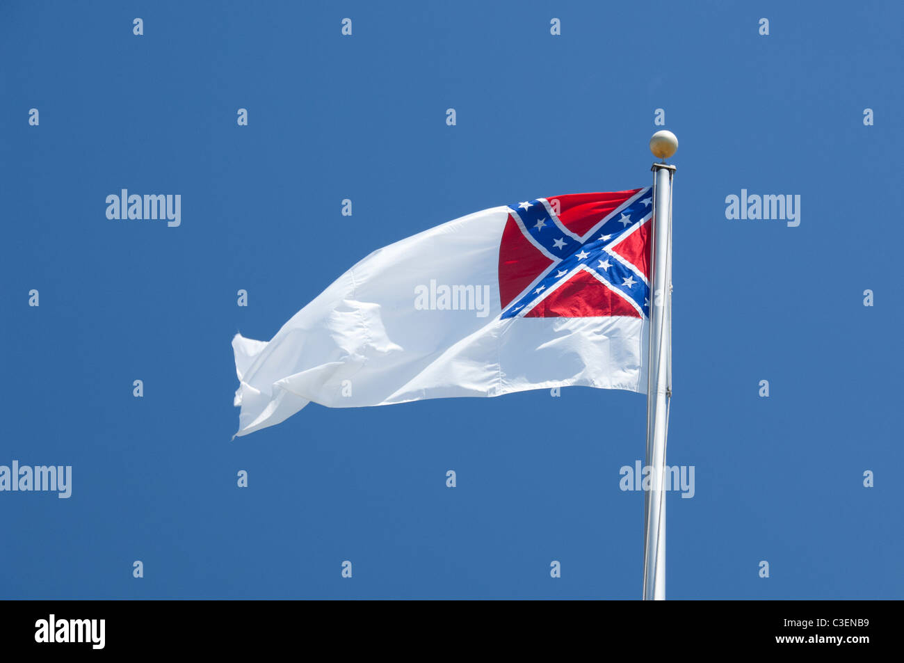 South Carolina, Charleston, Fort Sumter National Monument. 'Battle Flag' aka 'Southern Cross' Stock Photo