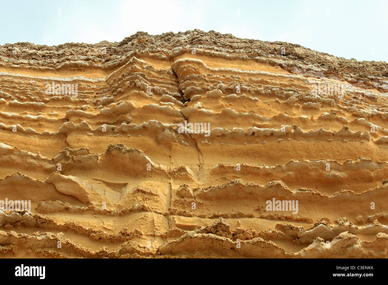 Sandstone Cliffs at Burton Bradstock near Bridport on the Jurassic Coast, Dorset England UK. Stock Photo
