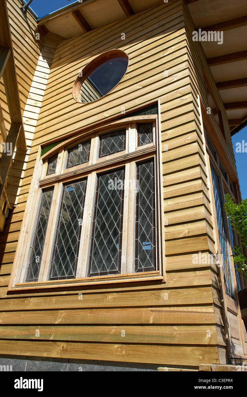 Rustic window at wood cabin Stock Photo - Alamy