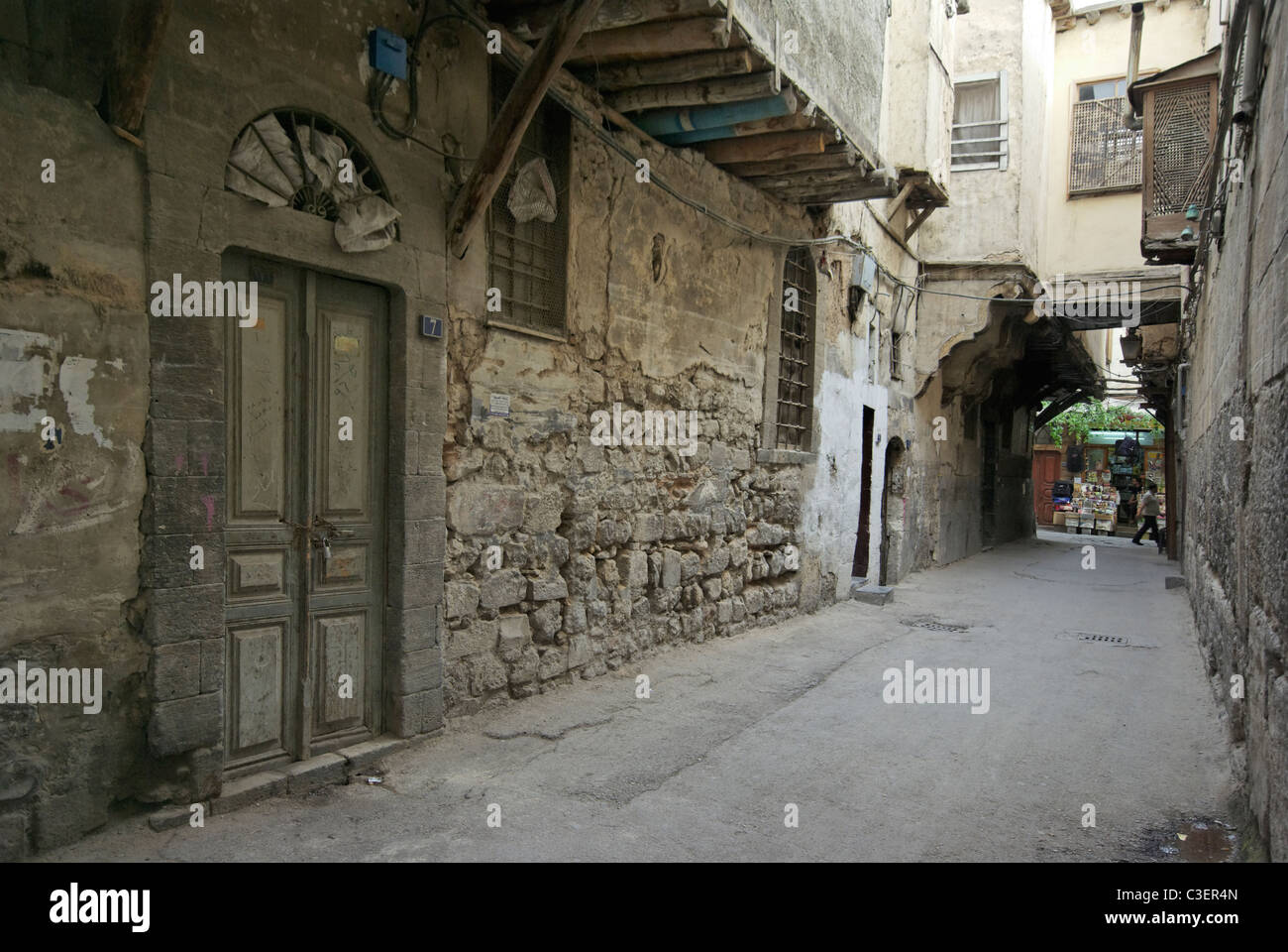 Damascus street near  Bab as-Salaam Stock Photo